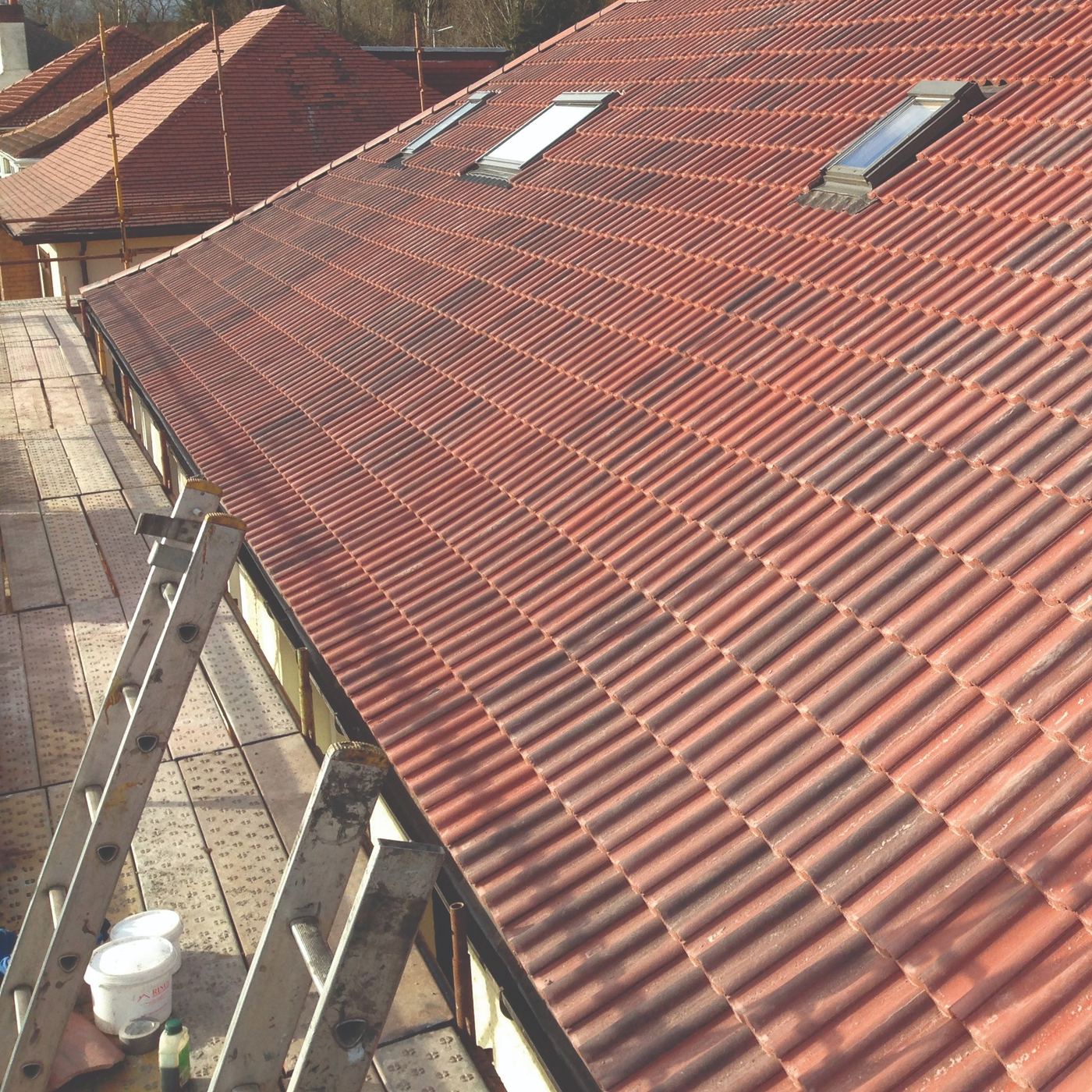 Completed red tiled re-roof